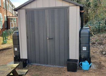 Thanks to an amazing grant from SES Water our new gardening shed has a rainwater collection system to allow us to water our vegetables. Roll on the spring.