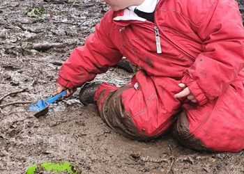 Mud, mud, glorious mud. Nursery forest school made the most of the recent rainfall and made cupcakes, potions, mud pies and mud castles.