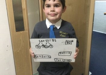 In 2KM, we having been learning how to add two 2 digit numbers. Some children enjoyed being the 'teacher' and demonstrated their understanding to the rest of the class.  Well done 2KM!