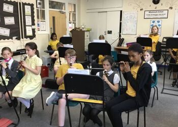 Orchestra are working really hard to learn the pieces for our summer concert and are making an amazing sound. #aiminghigh #primarymusic