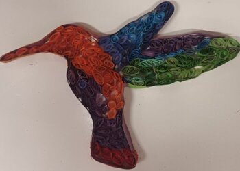 Celebrating 10 years of  @foundationglf  - Year 6 creates hummingbirds using the quilling technique