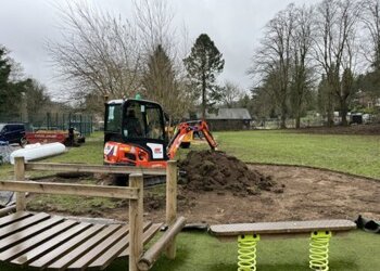 It’s very exciting at Whyteleafe School!! We have our very own digger…making our trim trail even bigger and better!